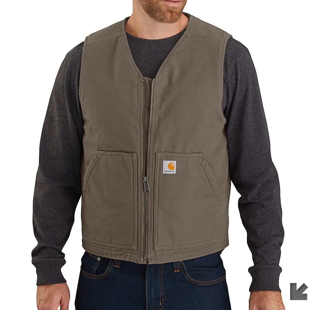Carhartt relaxed fit washed duck Sherpa lined vest men’s large EUC